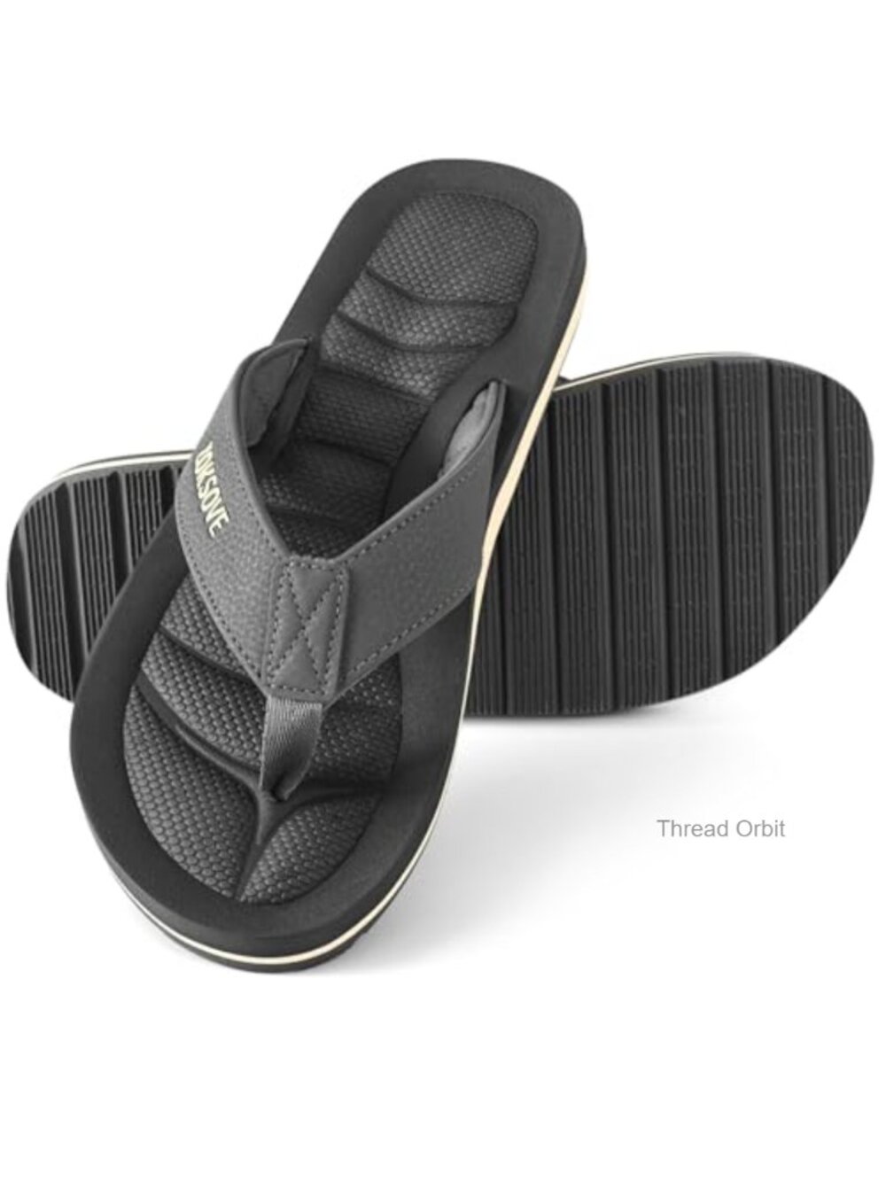 Mens Arch Support Flip Flops Memory Foam Slip On Beach Sandals